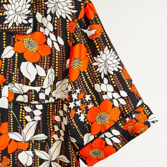 Prada Cruise 2019 Orange Silk Hawaiian Print Bowling Shirt - Picture 6 of 15